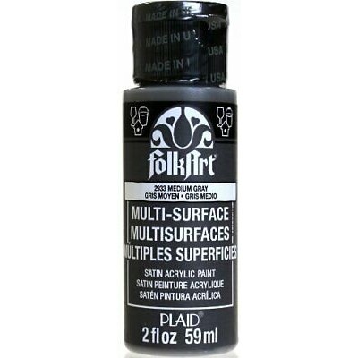 FolkArt 中灰色 59 ml Multi-Surface Satin 多重表面絲光壓克力顏料 - 2933