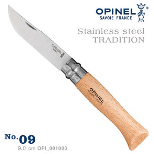 法國OPINEL No.09 不鏽鋼折刀 001083 櫸木刀柄 法國刀 野外小刀