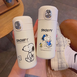 史努比保溫杯 SNOOPY保溫瓶 史努比杯子 高顏值可愛女學生304不銹鋼真空清新保溫水杯直飲杯