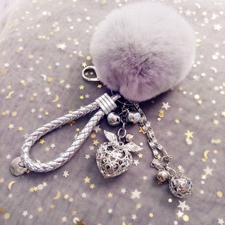 包包鏈 鑰匙鏈 韓國創意鑰匙圈鑰匙扣 女真兔毛 獺兔毛球 毛絨吊飾 汽車鑰匙鏈 女生包吊飾