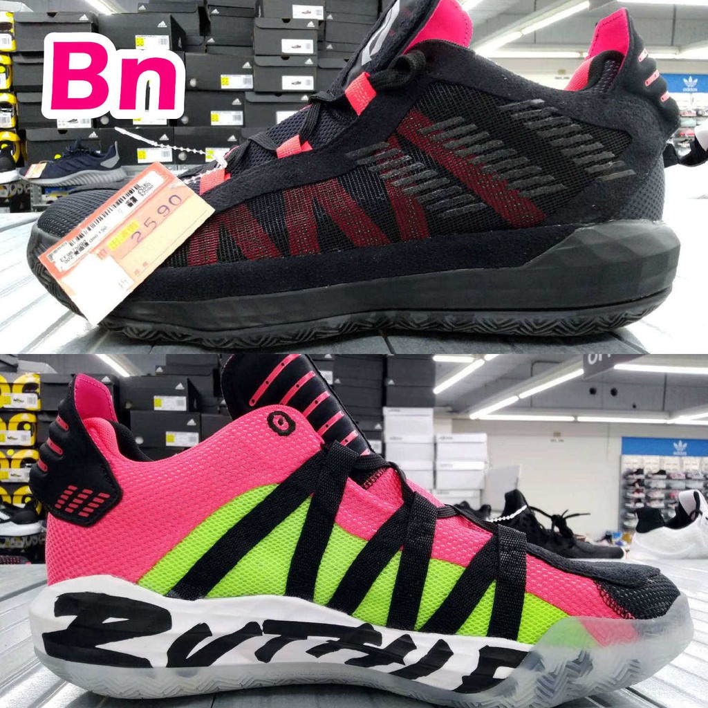 bn超級邦妮　adidas DAME 6 GCA LOW 黑魂 螢光色 陰陽 低筒 籃球鞋 愛迪達 字母 EF9875