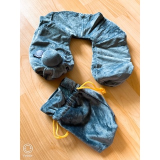 充氣頸枕 午睡枕 絨布套 可拆洗
