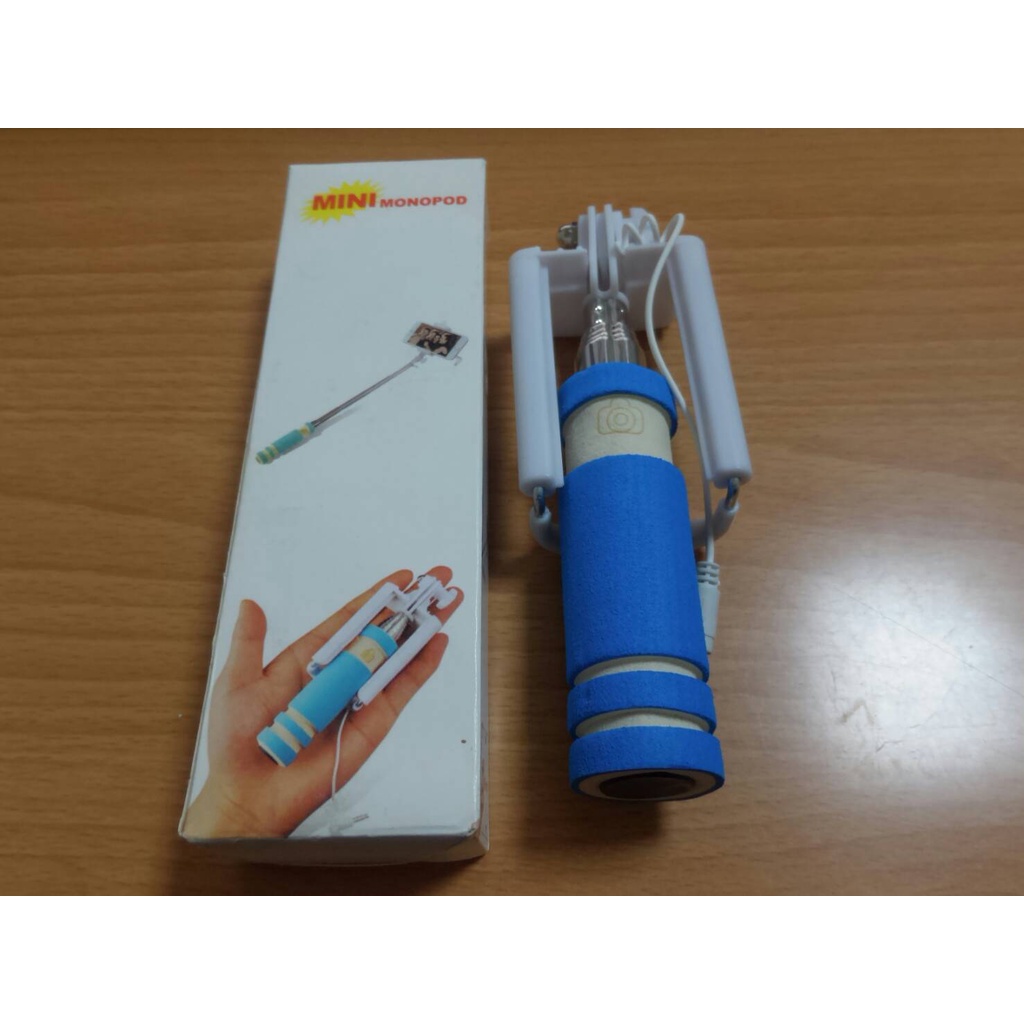 全新-Mini monopod 超迷你輕巧掌上型自拍神器 伸縮式 線控 隨插即用