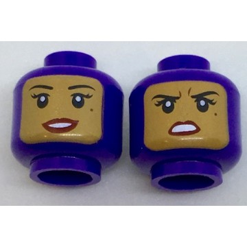 LEGO 樂高 3626cpb1764 紫色 人偶配件 70906 人偶頭 頭 頭部 雙面 印刷 6174165 蝙蝠女