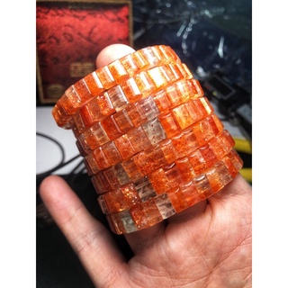 精品 阿魯沙 金草莓 手排（請看影片，太陽石+綠柱石功效，少棉閃片效應漂亮🤩）