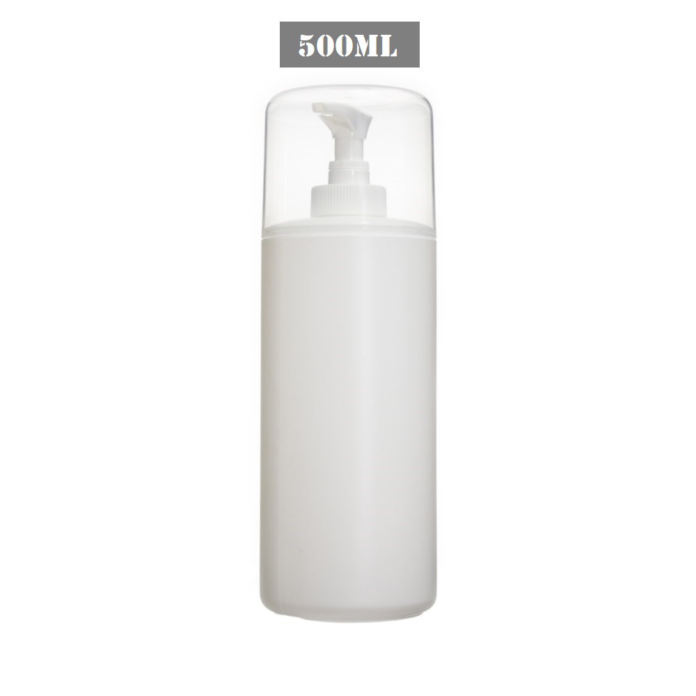 白色按壓式500ml大容量 分裝瓶 透明上罩 避免污染 沙貨瓶 暢銷款