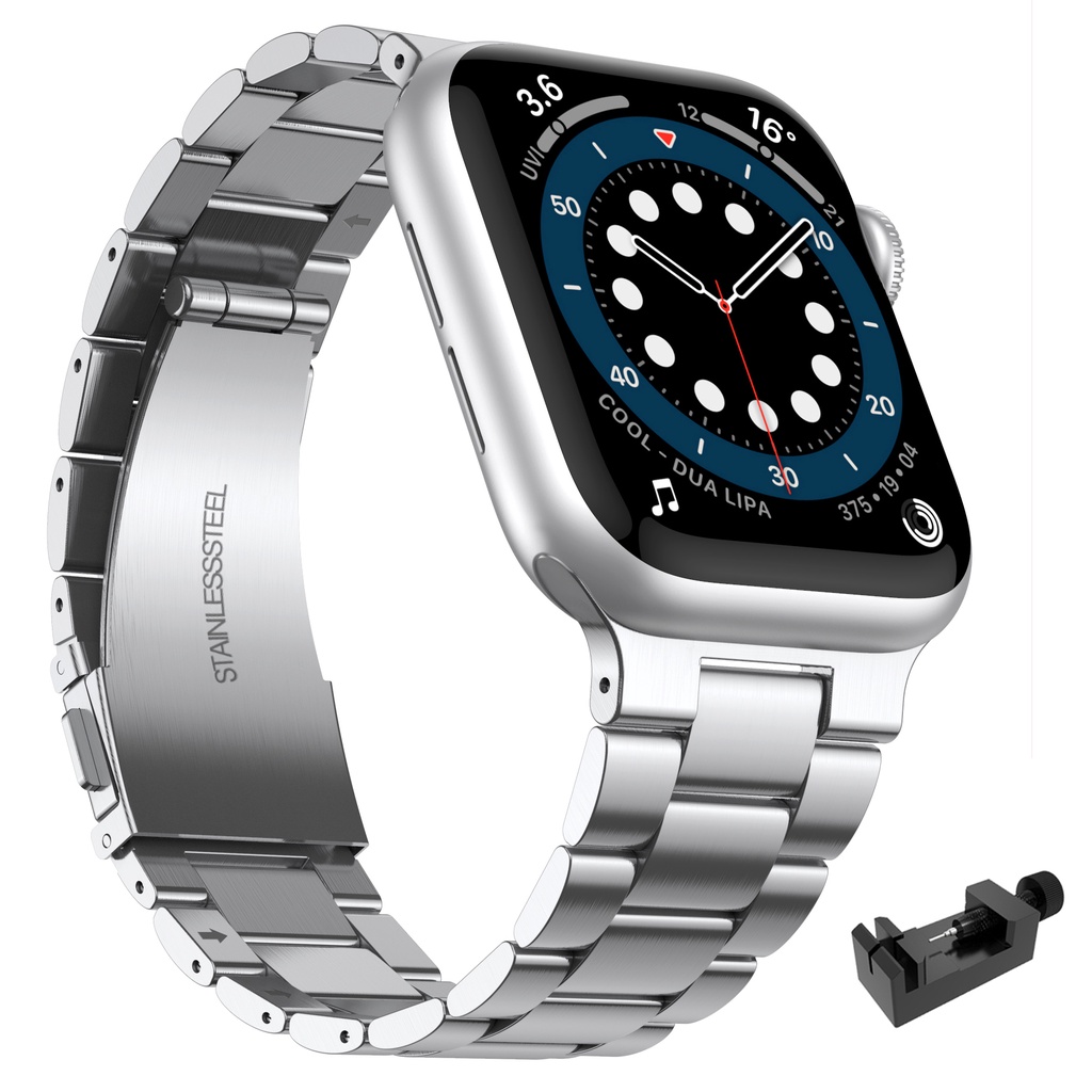 不鏽鋼 金屬錶帶 適用於 Apple Watch 7 6 5 3 SE 7代 41mm 44mm 45mm 蘋果手錶帶