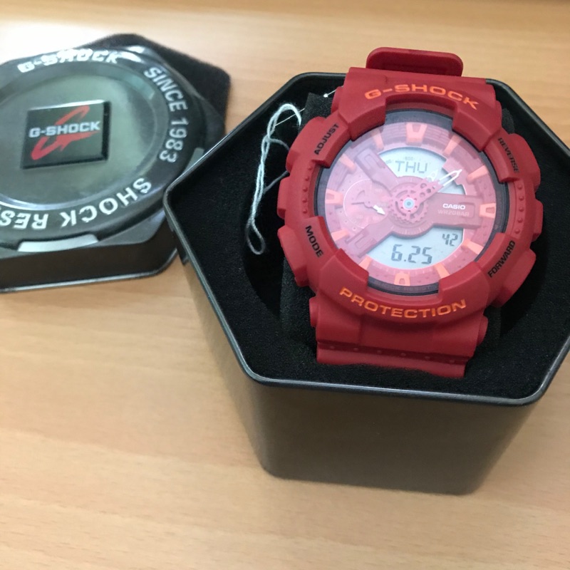 G-SHOCK 指針數位雙顯- 紅橘 GA-110AC-4A 手錶
