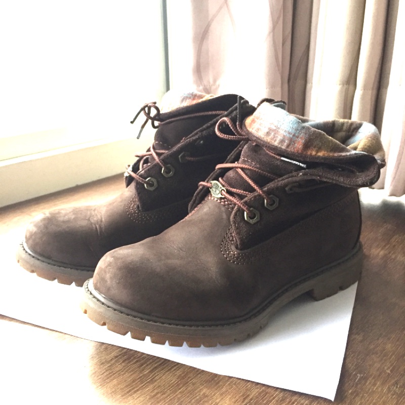 ［免運］Timberland 經典女靴 2-way兩穿式 深棕色 格紋