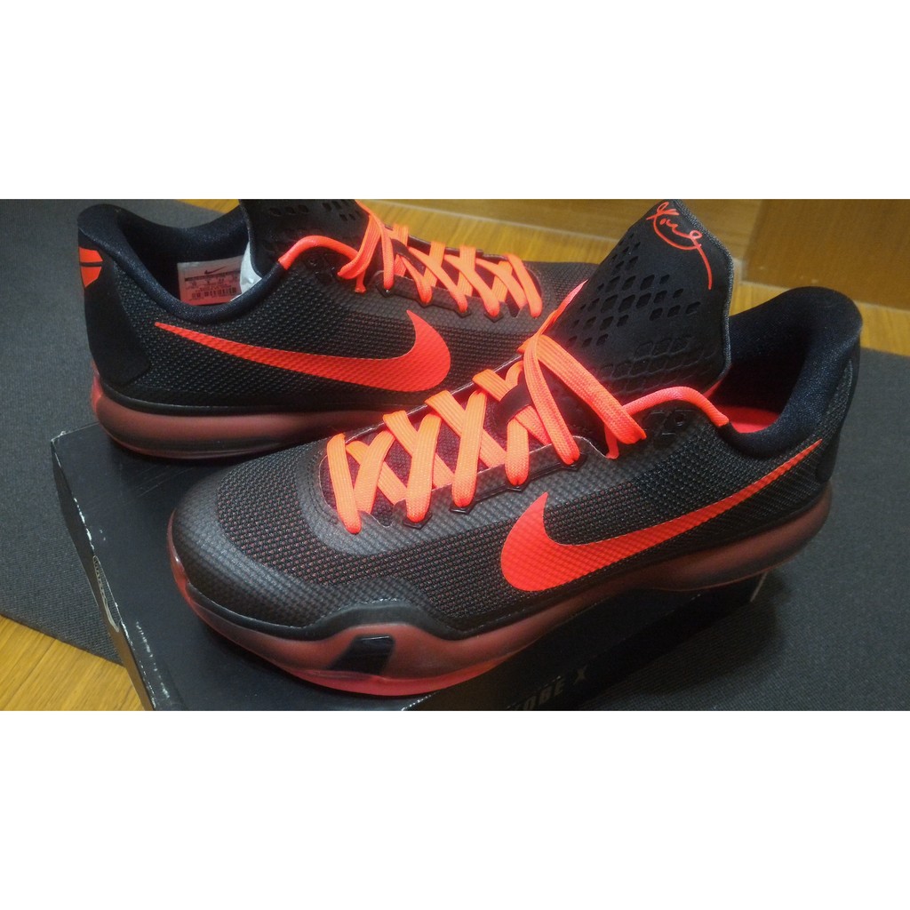 NIKE KOBE 10 黑橘紅配色 US10