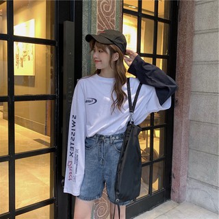 蔓莎💞2025秋季新款韓版ins寬松假兩件長袖T恤女裝學生潮bf原宿學院風 上衣 衣服 女生衣著