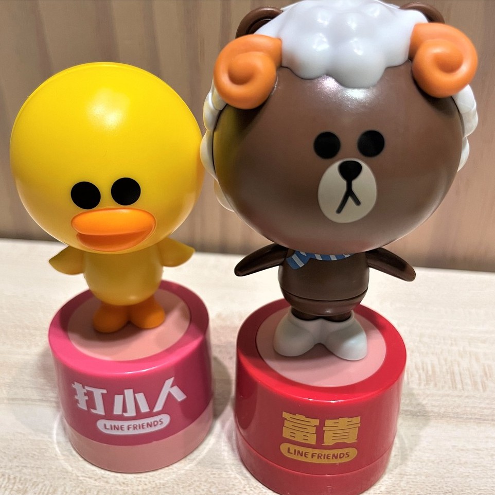 LINE FRIEND 熊大 莎莉SALLY 轉運印章 公仔 收藏品 富貴 招財 印章 招財印章 全新品 滾輪 章