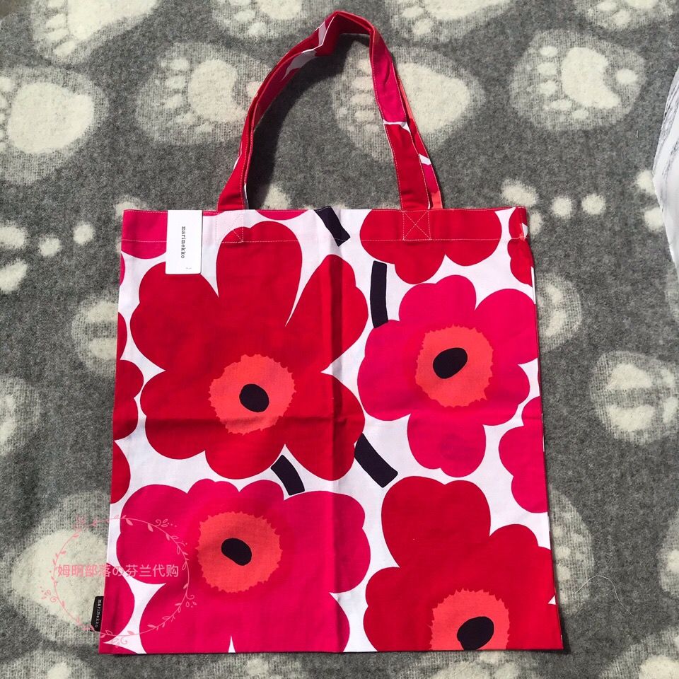 Marimekko 包 現貨 北歐芬蘭marimekko Unikko棉布環保袋單肩購物袋44x43cm 蝦皮購物