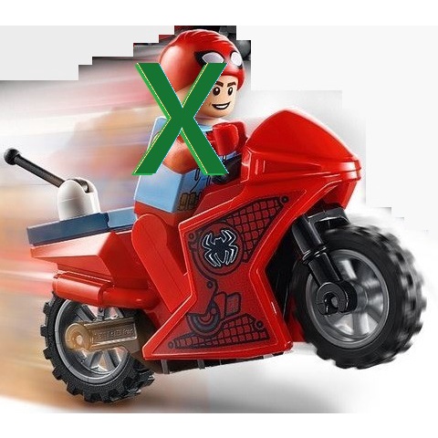 LEGO Red Motorcycle 樂高紅色 蜘蛛人機車摩托車 無人偶 6203729 76175