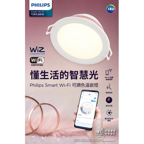 特價供應中現貨 PHILIPS 飛利浦。(PW003)WiZ 可調色溫嵌燈
