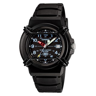 【CASIO】商用戰鬥軍旅指針錶-黑面(HDA-600B-1B)正版宏崑公司貨