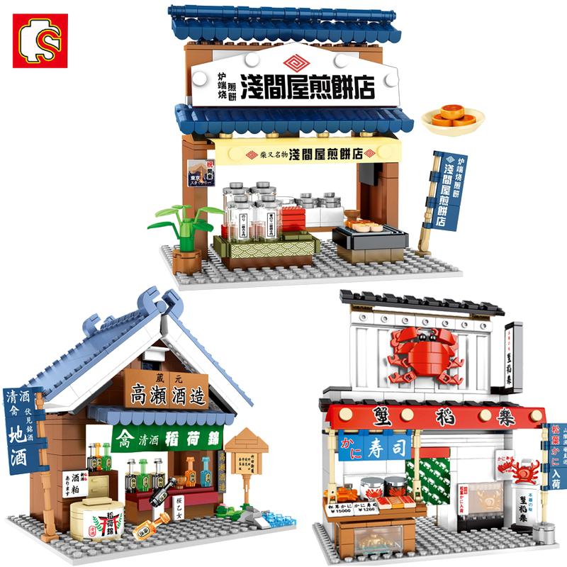 Sembo 兼容樂高minecraft 日本街視創作者積木日本零食店兒童成人玩具禮物 蝦皮購物