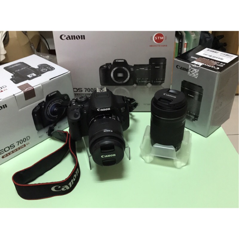 Canon 700D 18-55mm+55-250mm 雙鏡組(公司貨)記憶卡原電組