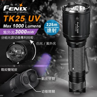 【電筒魔】全新 公司貨 FENIX TK25 UV 紫外光 雙色光執法戰術 手電筒 #TK25 UV (五年保固)