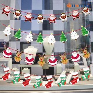 3 米聖誕聖誕老人麋鹿樹紙拉旗裝飾品 / 聖誕派對掛彩旗牆花環裝飾