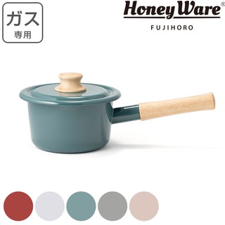 (小品日貨) 現貨在台 5色可選*日本 富士琺瑯 Honey ware 14CM 琺瑯 湯鍋 附鍋蓋 片手鍋 牛奶鍋