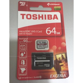 TOSHIBA 64g microSDXC UHS-I U3 附轉接卡