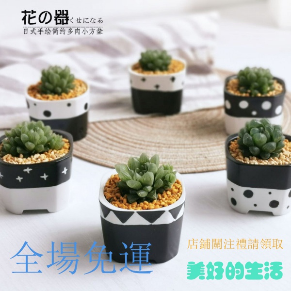 美好的生活 日式簡約陶瓷多肉花盆綠植盆栽容器手繪多肉花盆植物容器多肉植物花器容器陶瓷多肉花盆 蝦皮購物