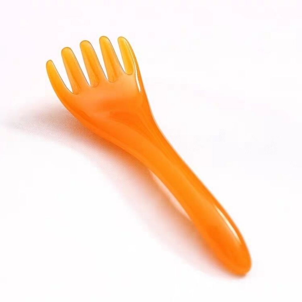 0306五爪頭部按摩器叉子樣子按摩梳頸肩經絡刮手動家用樹脂爪梳撥筋棒 蝦皮購物