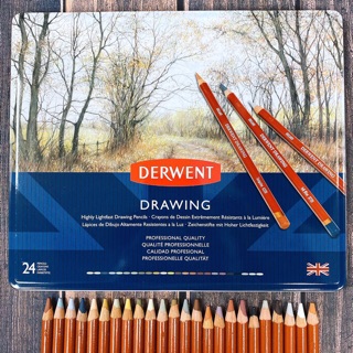 百色美術 英國 德爾文 Derwent 大地色 碳精色鉛筆 24色 12色