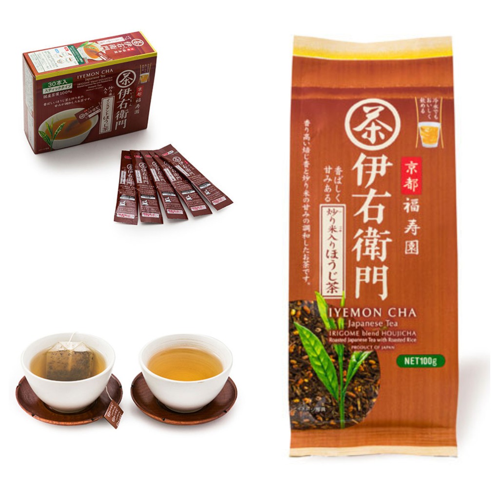 😻三花喵【預購到4/5，4月底出貨】京都 福壽園-伊右衛門，煎米烘焙茶茶葉/茶包/粉末隨身包