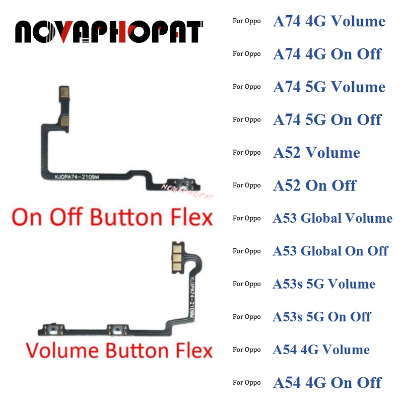 Novaphopat 電源開關靜音開關控制鍵音量按鈕排線適用於 OPPO A54 A53s A53 2020 Globa