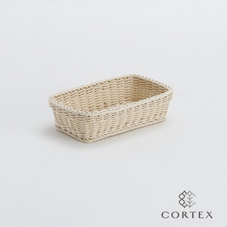 CORTEX 收納籃 仿籐籃 毛巾籃 長方型W31 米白色