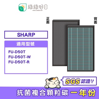 綠綠好日 複合式 抗菌濾心 蜂巢顆粒 適 夏普 SHARP FU-D50T-W FU-D50T FU-D50T