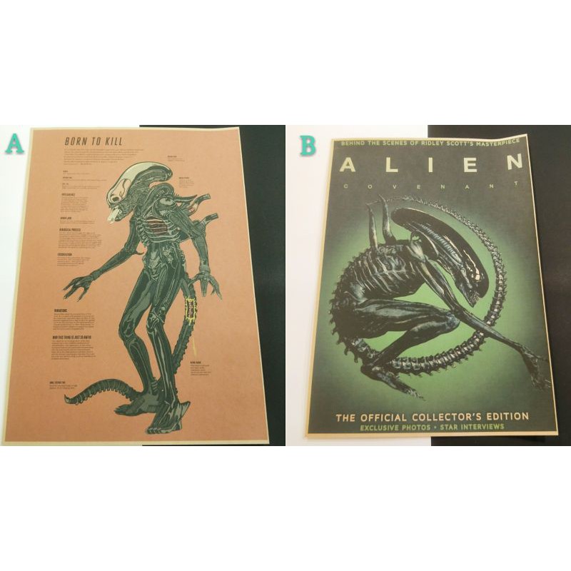 Alien 異形 Predator 終極戰士 電影 動畫 漫畫 復古 A3 牛皮紙 牛皮海報 卡通 裝飾 壁紙 海報
