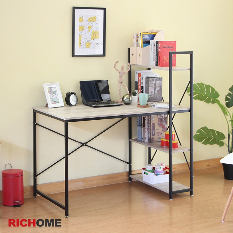 RICHOME   DE260   鋼鐵人工作桌(防潑水)(可調式腳墊)    電腦桌  書桌  工作桌  書架