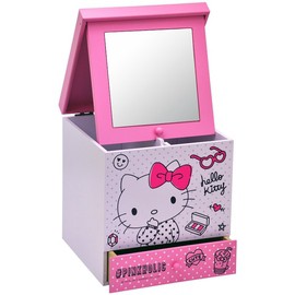 🎊特價《熊兔的店 》正版授權木製 Hello Kitty 化妝鏡盒 收納盒 飾品盒 Kitty化妝箱 KT-630027