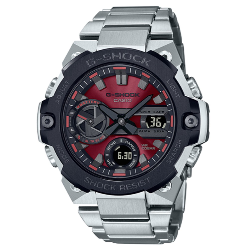 【聊聊甜甜價】CASIO G-SHOCK GST-B400AD-1A4 雙顯電子錶(黑X紅)