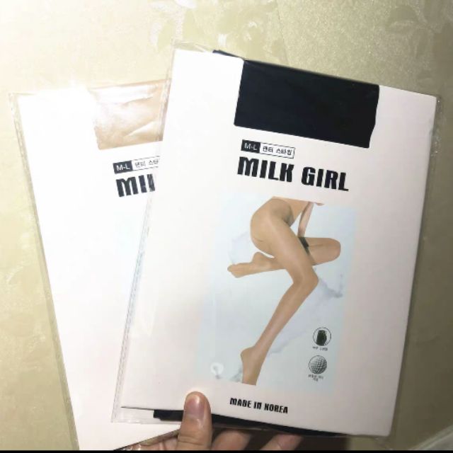 [Yuri無國界蝦拼圈]現貨 韓國Milk Girl 牛奶絲襪 透膚絲襪 自然透膚 兩色 黑 膚