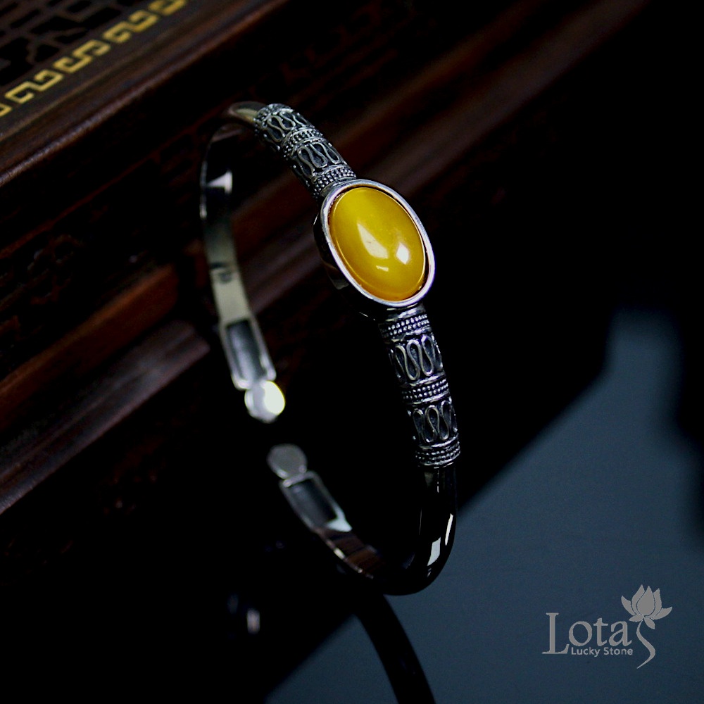 【水中天】Lotas 波羅的海金包蜜 / 蜜蠟 925純銀古典手環 (共A/B兩件)