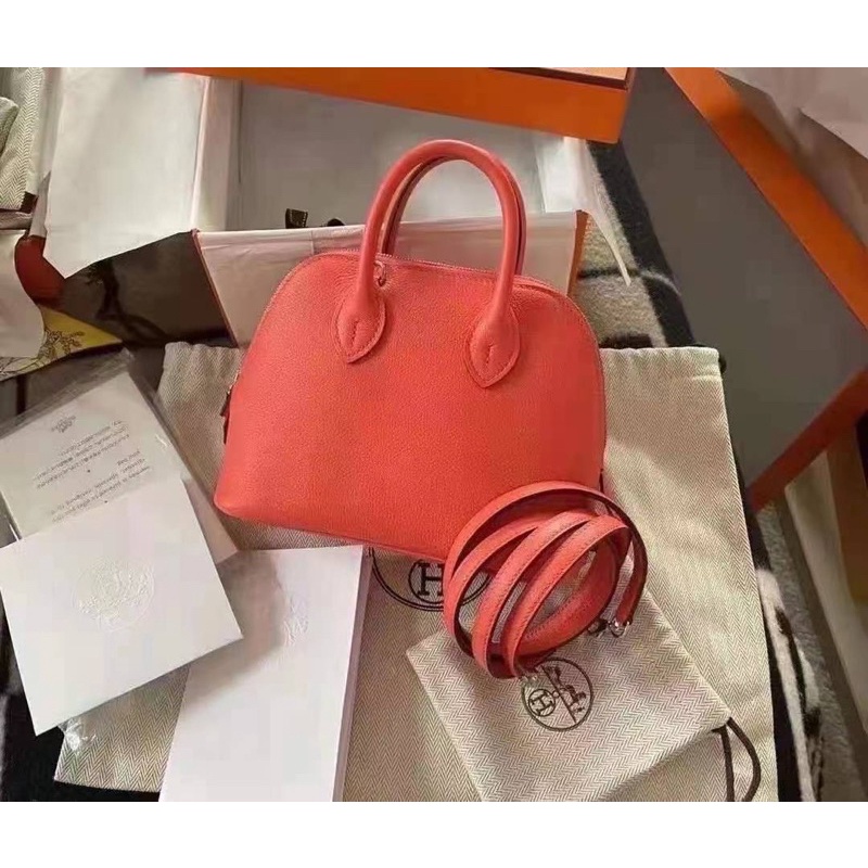 愛馬仕Hermès mini bolide 德州粉 銀扣