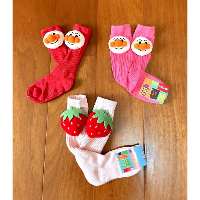 全新可愛立體娃娃造型襪麵包超人、草莓🍓（13-15有止滑、16-18）出清