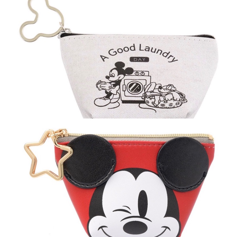 ［預購］迪士尼商店 白色米奇 紅色大耳米奇 兩面不同圖案的鑰匙圈小包