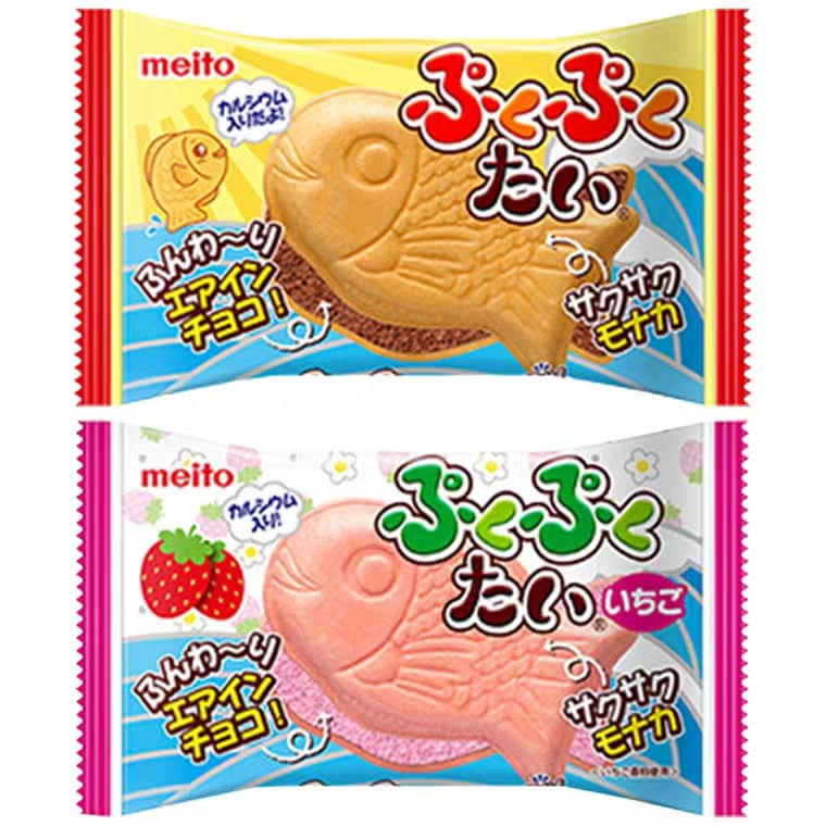 [現貨] 日本 Meito名糖 鯛魚燒 造型 夾心 餅乾 草莓 鯛魚 威化餅乾 巧克力
