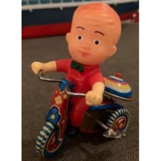 商品名稱:懷舊玩具 早期臺製鐵皮發條三輪車功能正常