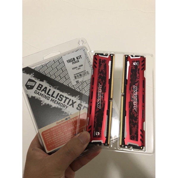 Micron美光 Ballistix sport lt 競技版 DDR4-3200   8GB*2  16GB