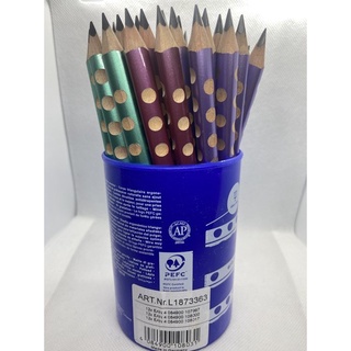 小口米 德國代購 德國 LYRA Groove 粗款三角洞洞鉛筆學習鉛筆一桶36隻 有三種顏色紫色 綠色 酒紅色
