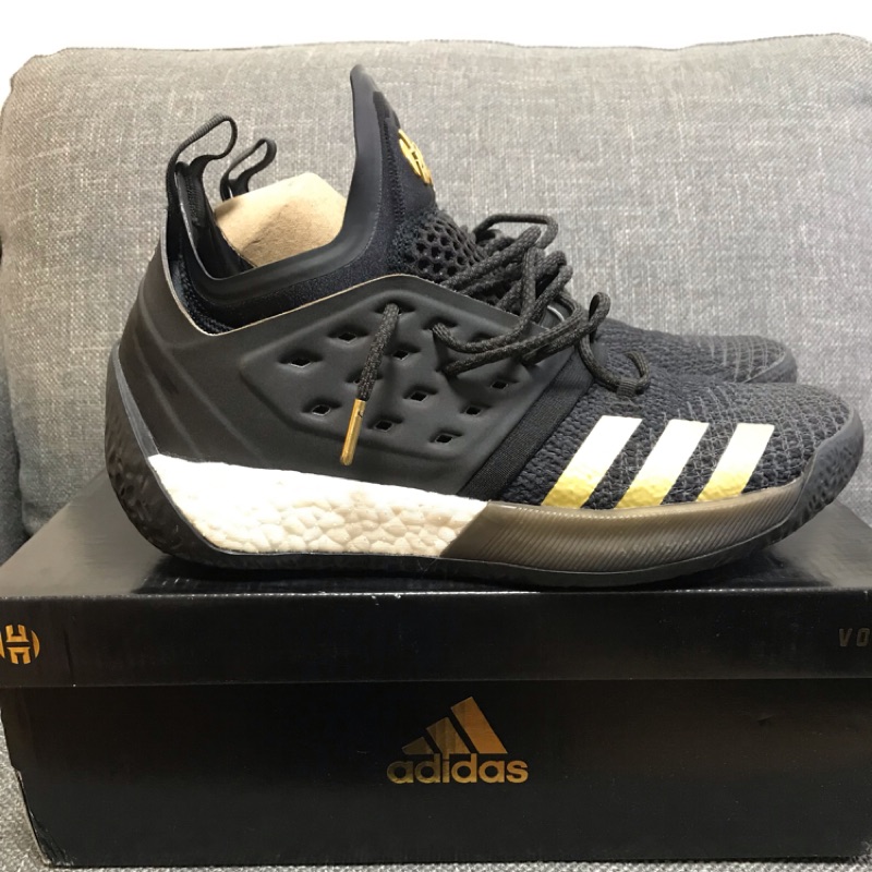 Adidas Harden Vol.2 黑金色 籃球鞋 保證正品二手現貨（不正可退）