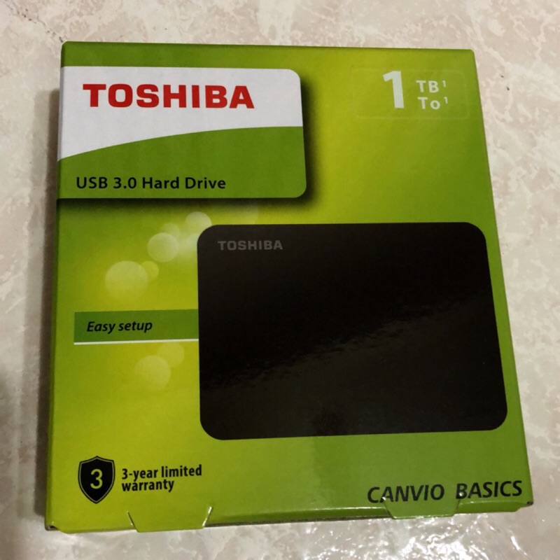 TOSHIBA CANVIO BASICS 2.5吋 1TB 全新外接硬碟 行動硬碟3.0 2018 新款薄型 （黑色）
