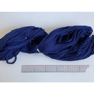 毛線編織DIY 粗棉線鏈條棉線（寶藍）包包地墊