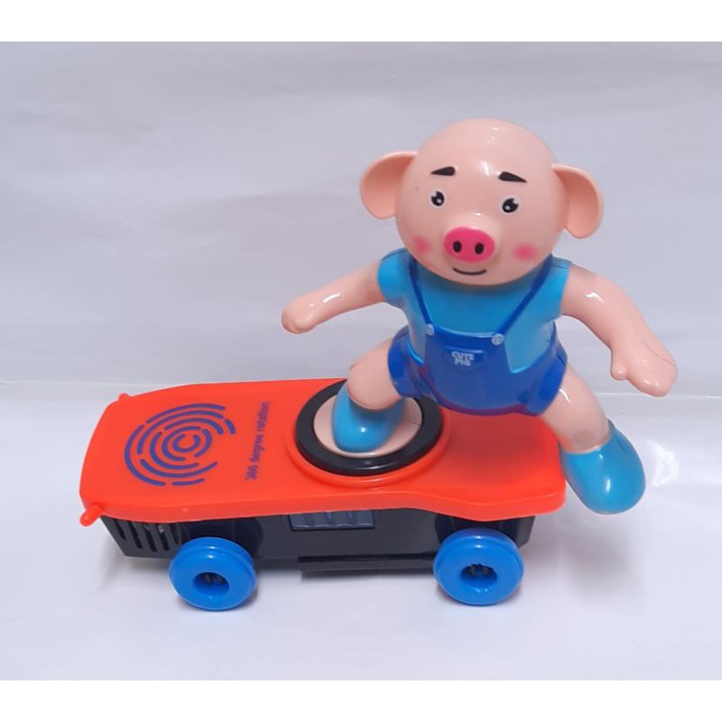 9新 兒童 電動 海草 小豬 聲光 滑板車 玩具
